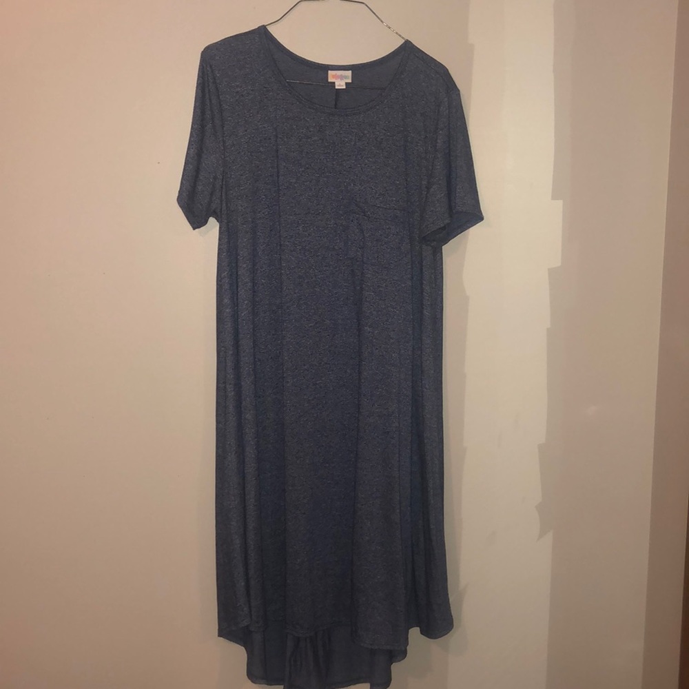 Women’s Lularoe Carly Dress size L Blue Heather